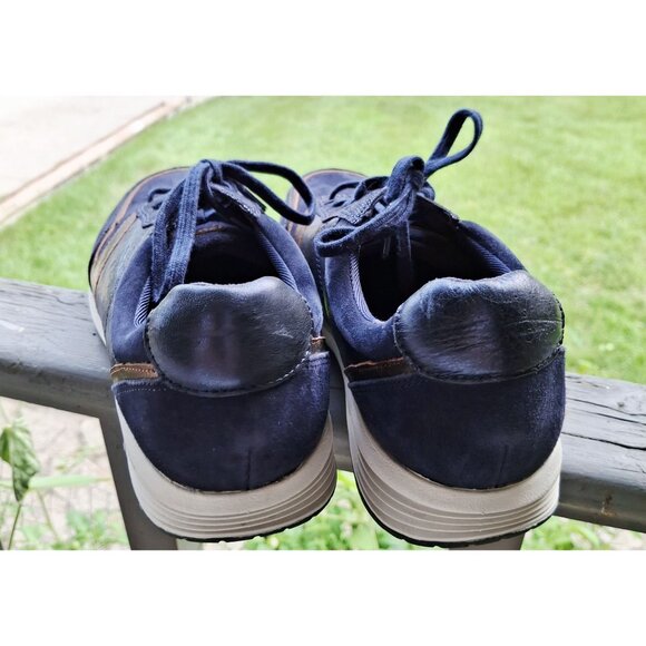 Rockport Women's 9XW Navy Blue Leather Sneakers Wide Fit Gold Glittery Comfort - Picture 7 of 14